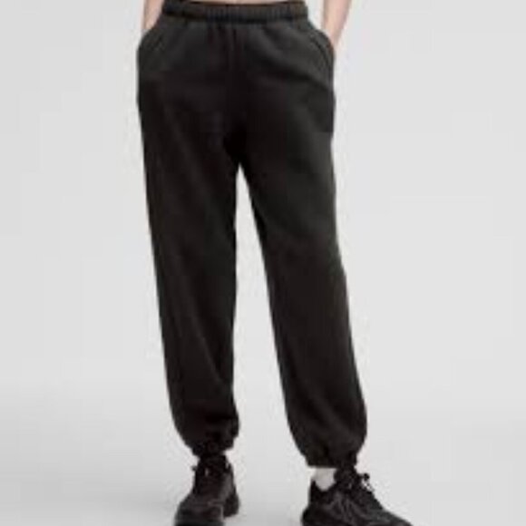 Lululemon Athletica Black Relaxed Fit Joggers Women Size 12 - Picture 1 of 9